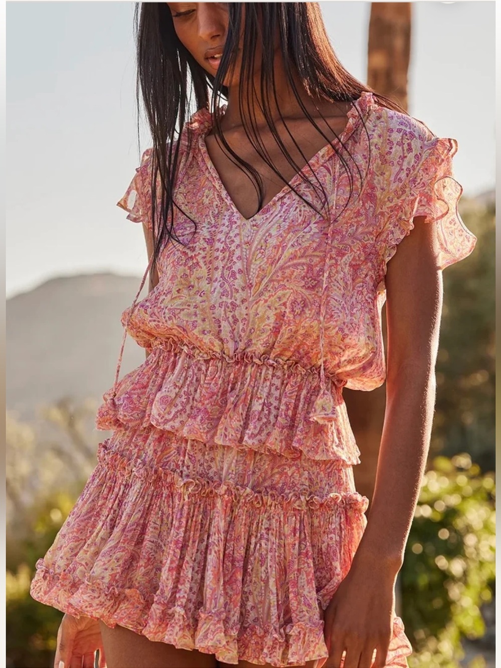 MISA Los Angeles Lilian Mini Dress in Puglia Paisley Size S